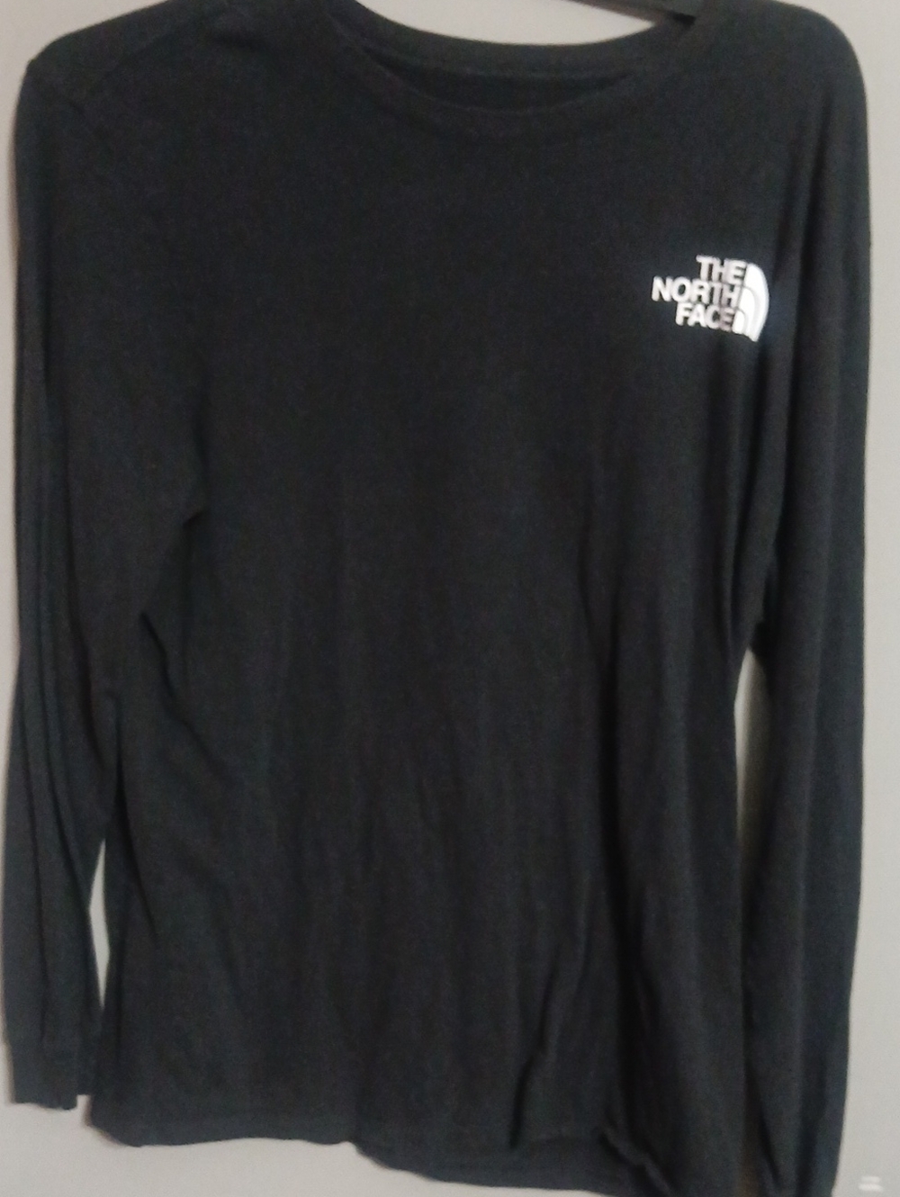 The North Face Black Long Sleeve Crewneck with White Logo